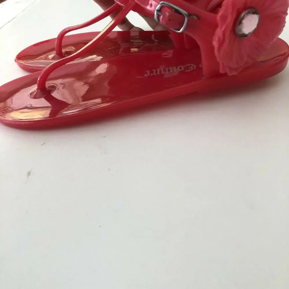 JUICY COUTURE Pink Fuchsia Jelly T-Strap Sandals 6 - Picture 5 of 8